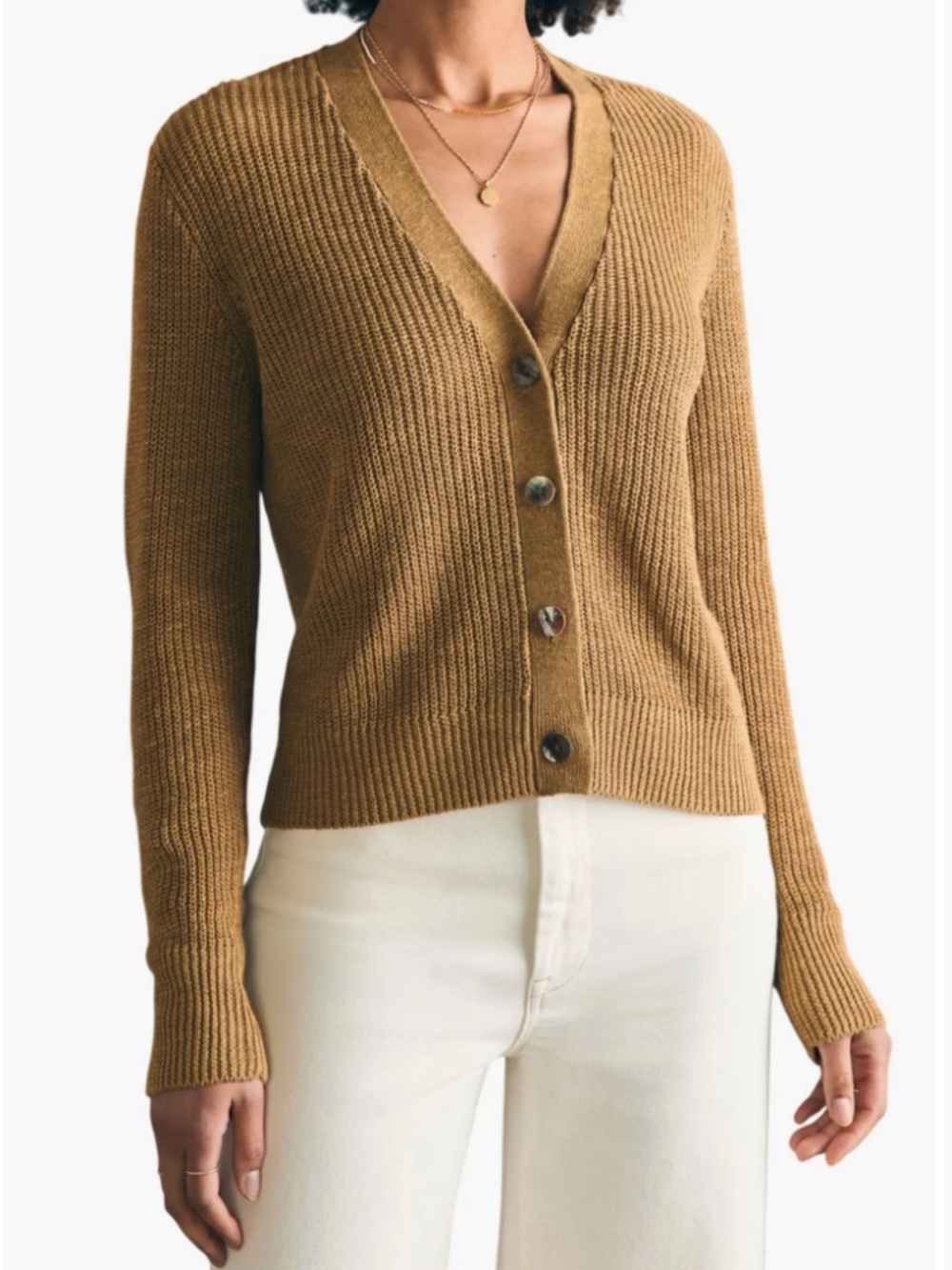 Faherty Women's Miramar Linen & Organic Cotton Cardigan Size XS Cozy Fall Winter